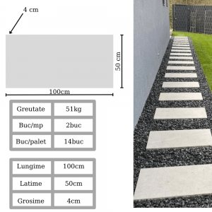 Pavaj beton armat 100x50x4cm