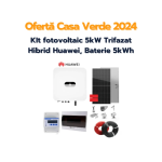 Ofertă Casa Verde 2024 - KIt fotovoltaic 5kW Trifazat Hibrid Huawei, Baterie 5kWh