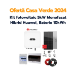 Ofertă Casa Verde 2024 - Kit fotovoltaic 5kW Monofazat Hibrid Huawei, Baterie 10kWh