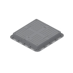 Capac PP URBAN Gri Pătrat Necarosabil 700x700 PL.550x550 Hext.80 cu 4 Închizători