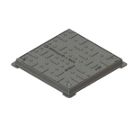 Capac Fontă Urban Pătrat cu Ramă 420x420 Hext.37 PL.350x350 B125 - special pentru cămine de vizitare din rețelele de canalizare.