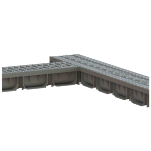 Kit Rigolă PP EASY 2 LN100 Hext.70 Grătar PP Gri Închis A15 1000x125x70