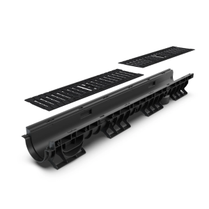 Kit Rigolă PP BASE LN100 Hext.120 Grătar Fontă Protector C250 1000x156x120