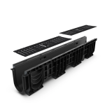 Kit Rigolă PP BASE LN100 Hext.200 Grătar Fontă Protector Antiderapant C250 1000x160x200