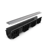 Kit Rigolă PP BASE LN100 Htot.175 cu Grătar Tip Fantă din Oțel Zincat 1000x160x175