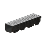 Kit Rigolă PP BASE LN200 Hext.200, Grătar din Oțel Zincat, 1000x256x200 mm