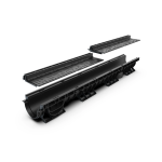 Kit Rigolă PP BASE LN100 Htot.145 mm cu Grătar Tip Fantă, Clasa A15, 1000x156x145 mm
