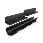 Kit Rigolă PP BASE LN100 Htot.220 mm cu Grătar Tip Fantă, Clasa A15-C250, 1000x156x220 mm