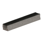 Kit Rigolă Fibrobeton FB BASE LN100 Hext.125 mm cu Grătar Fontă Clasic C250, 1000x140x125 mm
