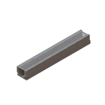 Kit Rigolă Fibrobeton FB BASE LN100 Hext.125 mm cu Grătar Oțel Zincat A15, 1000x140x125 mm - pentru drenajul apelor pluviale.