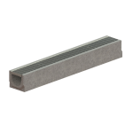 Kit Rigolă Fibrobeton FB BASE LN100 Hext.125 mm cu Grătar Oțel Zincat Grilă Antitoc B125, 1000x140x125 mm