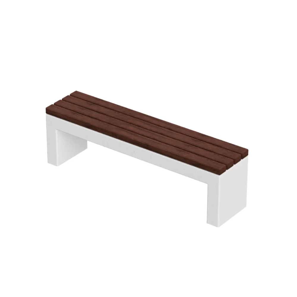 Bancă stradală din beton cu aspect de marmură albă Model 13 - imagine 2