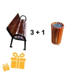 Ofertă Specială 3+1 – Bancă Parc Model 2 + Coș De Gunoi Stradal Model 17 CADOU🎁