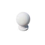 Bolard sferic cu picior din beton cu aspect de marmură albă – Ø45 × 55 cm