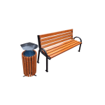 Set mobilier stradal cu bancă și coș de gunoi – Model 8