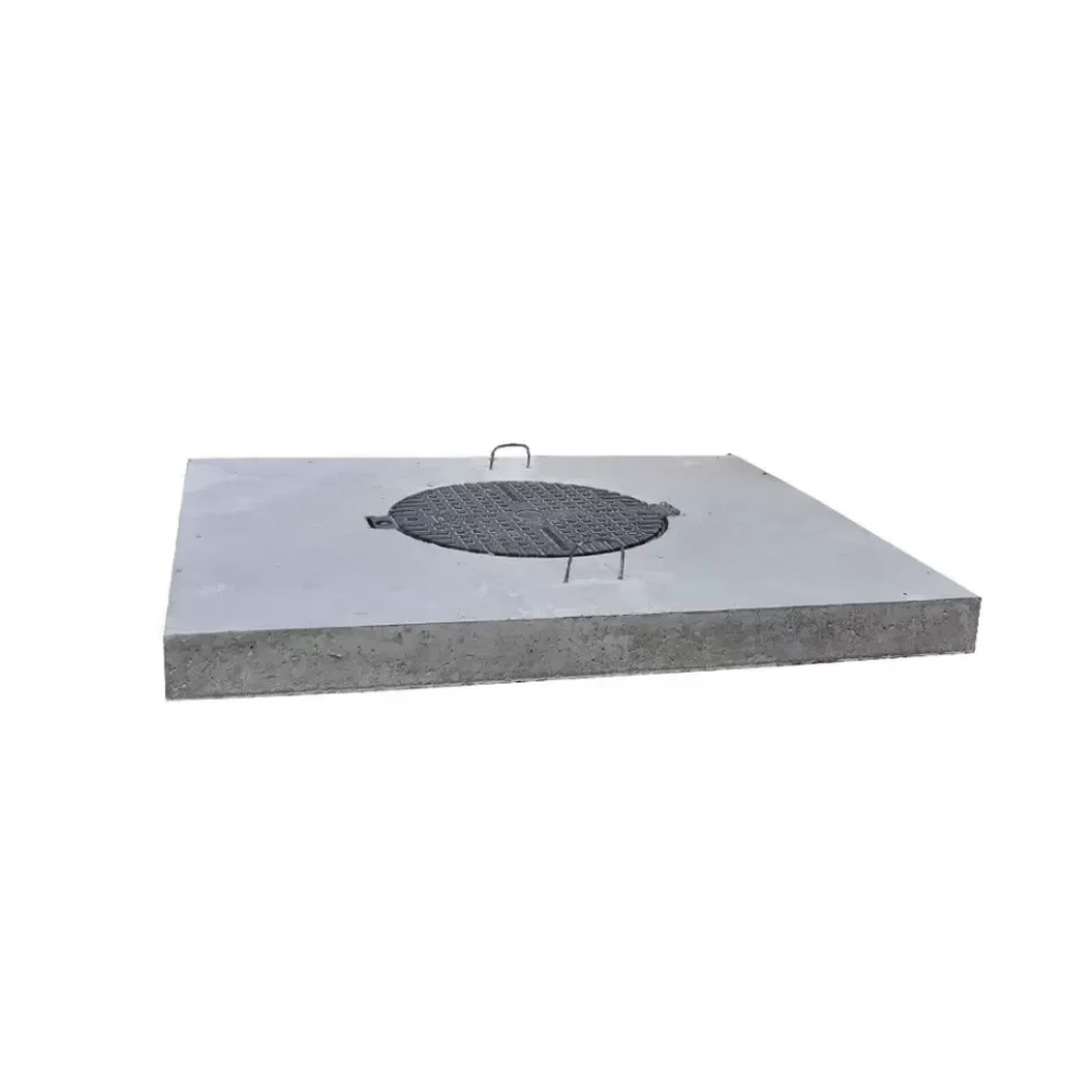 Capac Cămin din Beton 150 × 130 × 12 cm cu Ramă din Fontă B125