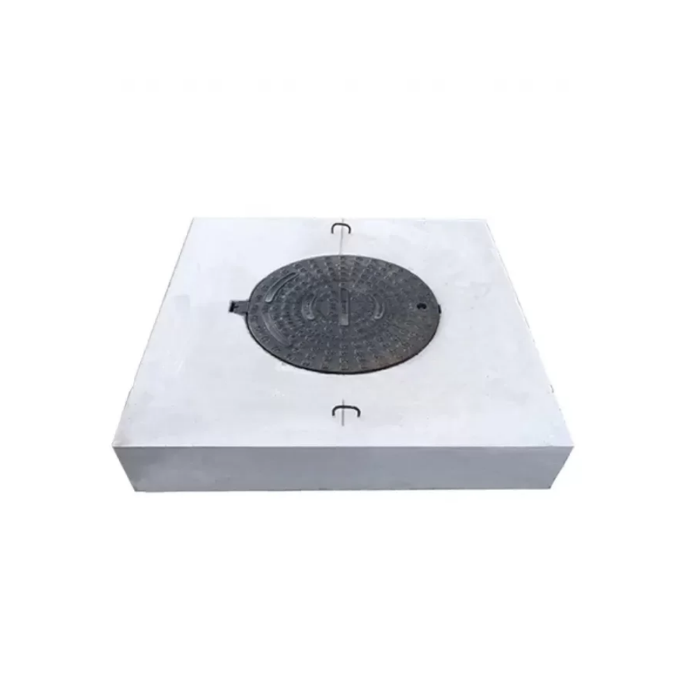 Capac Cămin din Beton 220 × 220 × 15 cm cu Ramă din Fontă B125